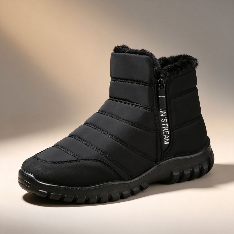 Snow Boot Fur Lined - Heren winterlaarzen met zijrits, waterdicht, warm,