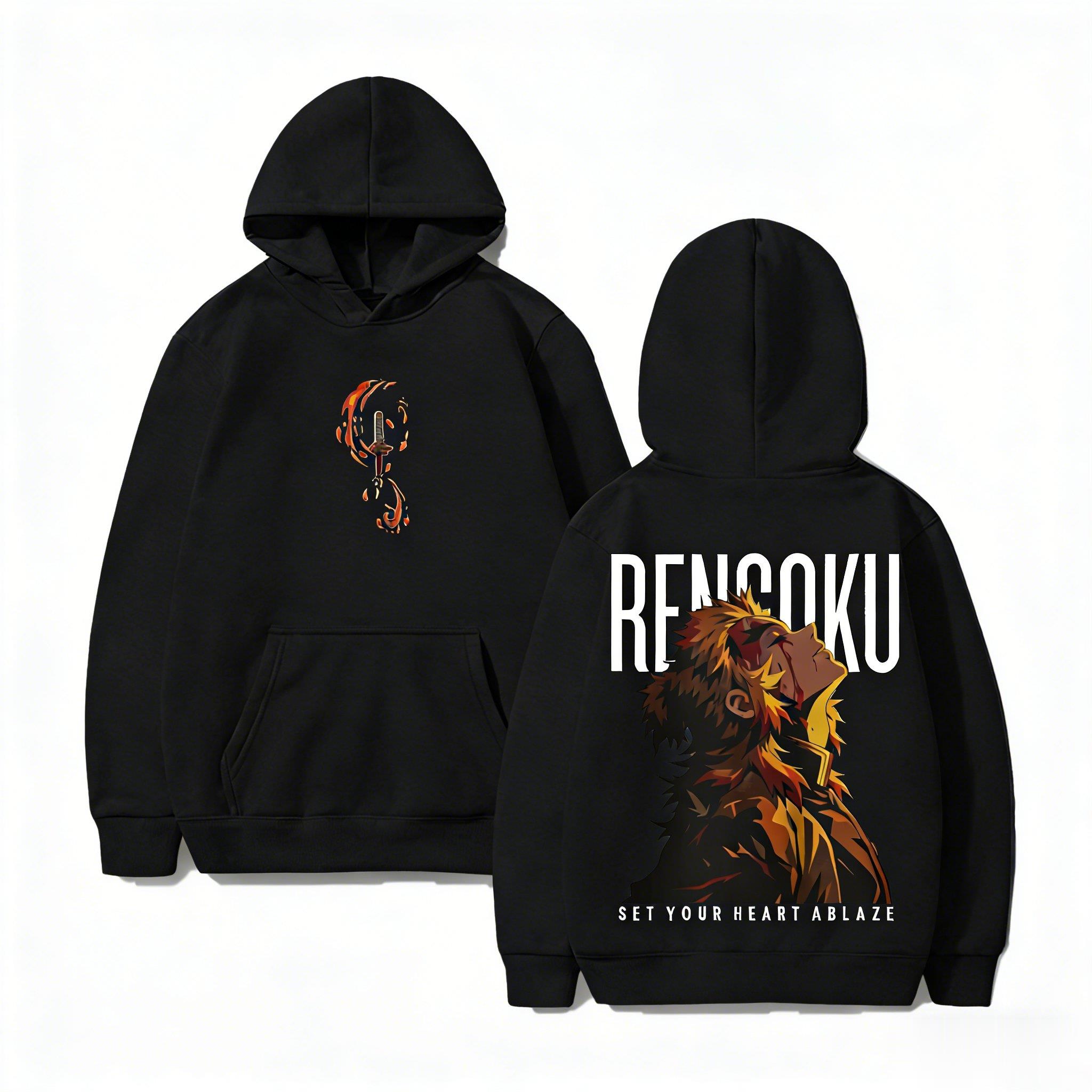 Winter Clothing Japan - Demon Slayer Rengoku Hoodie Anime Sweatshirt