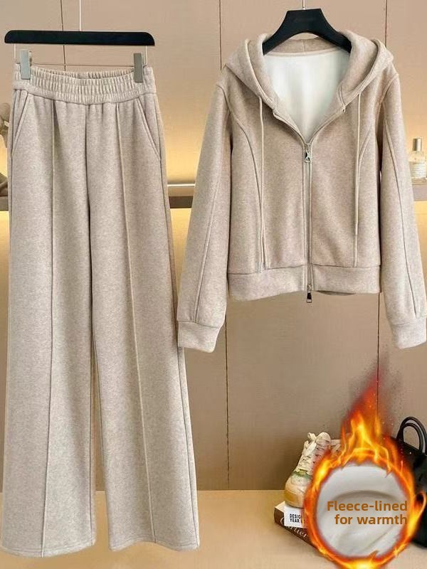 Fleece Hoodie Lined - Winter dames fleece gevoerde losse afslankende