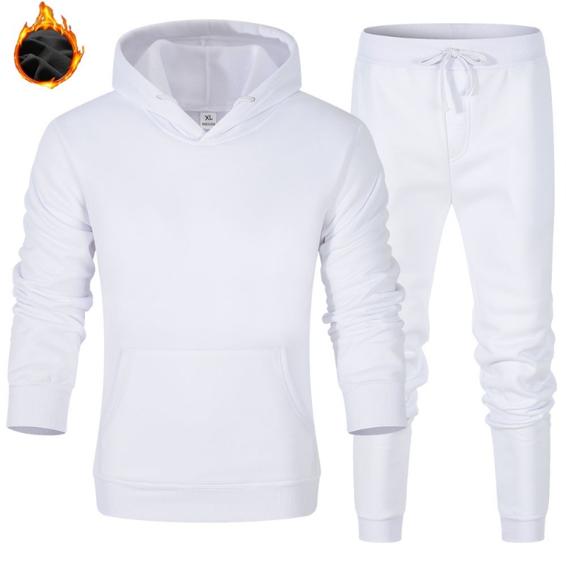 Fleece Hoodie Lined - Herensweatsuit met fleecevoering, hoodie en joggingbroek,