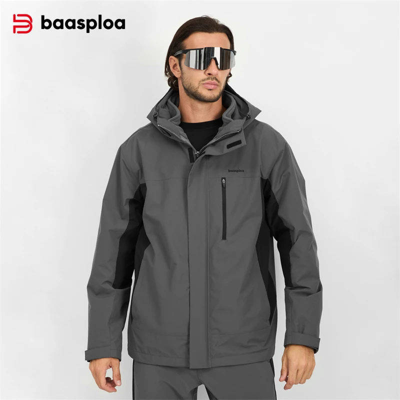 Fleece Hoodie Lined - Baasploa Nieuwe Mannen Jas Outdoor Klimmen