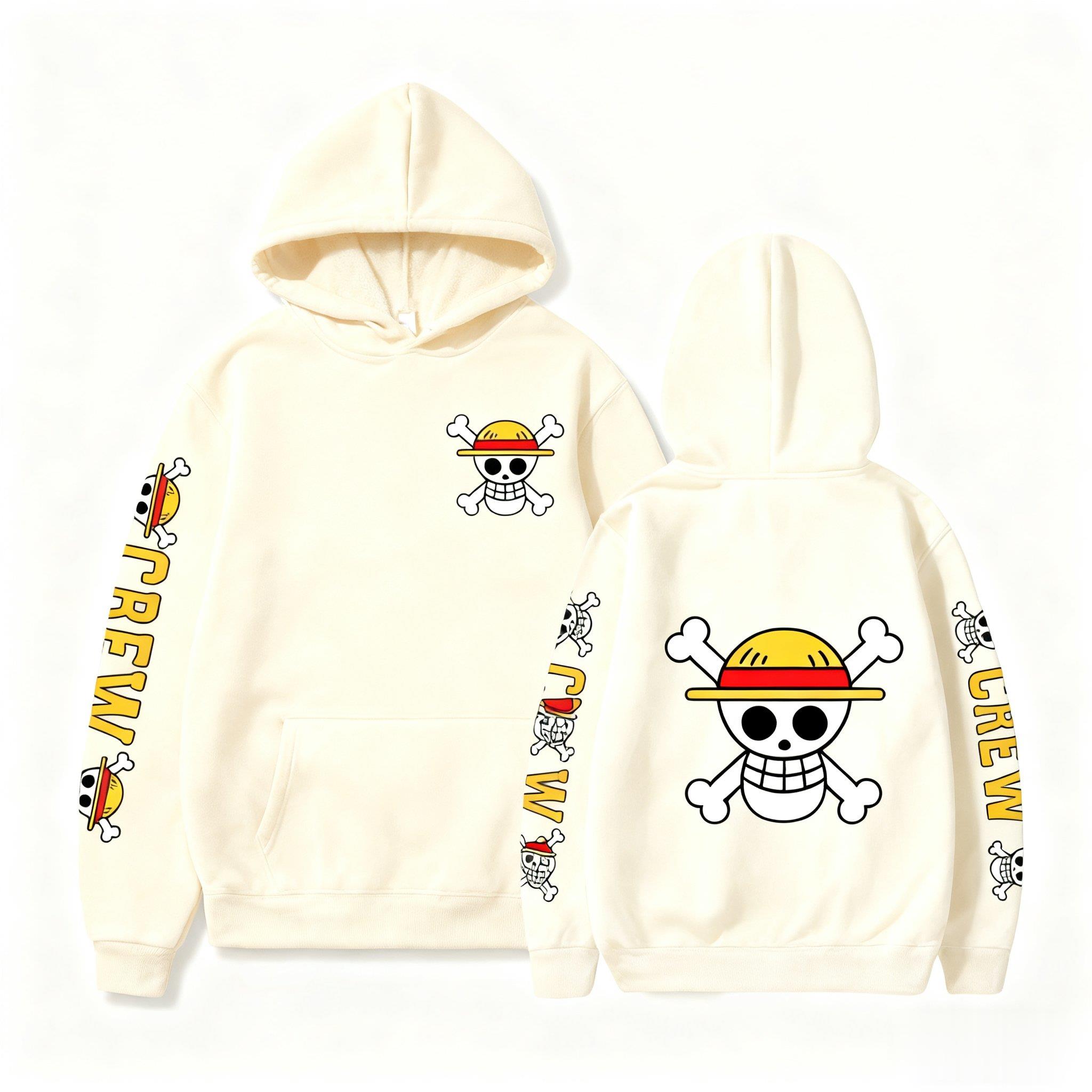 Een Stuk Schedel Print Hoodie  - Winter Clothing Japan recensie en prijs